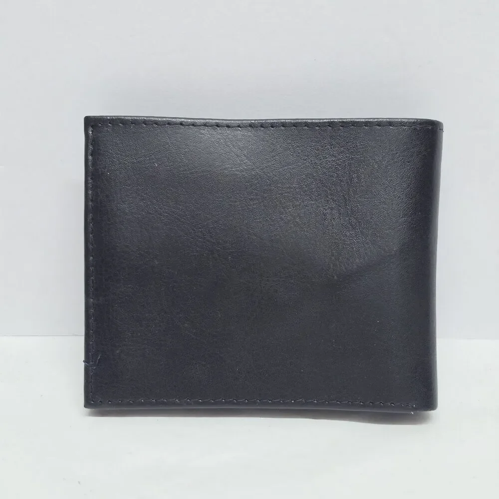 Levi's Men's Bifold Wallet RFID Identity Theft Protection Black Coated Leather